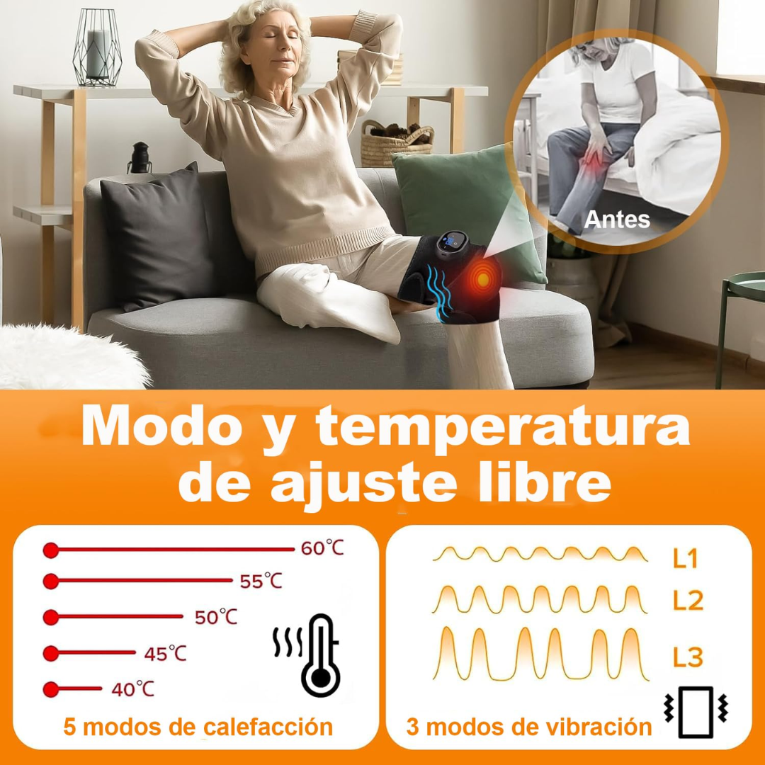 Relaja tus rodillas con calor y vibración